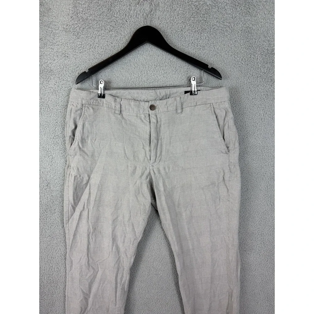 Bonobos Pants Mens 38x30 Gray Plaid Athletic Fit Cotton Wool Chino Stretch Mens